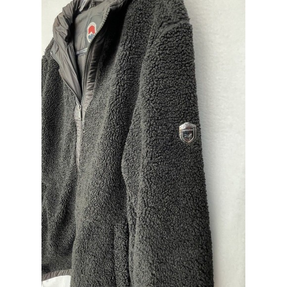 1 Madison Expedition Jacket Womens XL Black Fuzzy Zipped Hooded Insulated - Picture 4 of 8